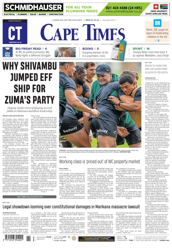 Read full digital edition of Cape Times newspaper from South Africa