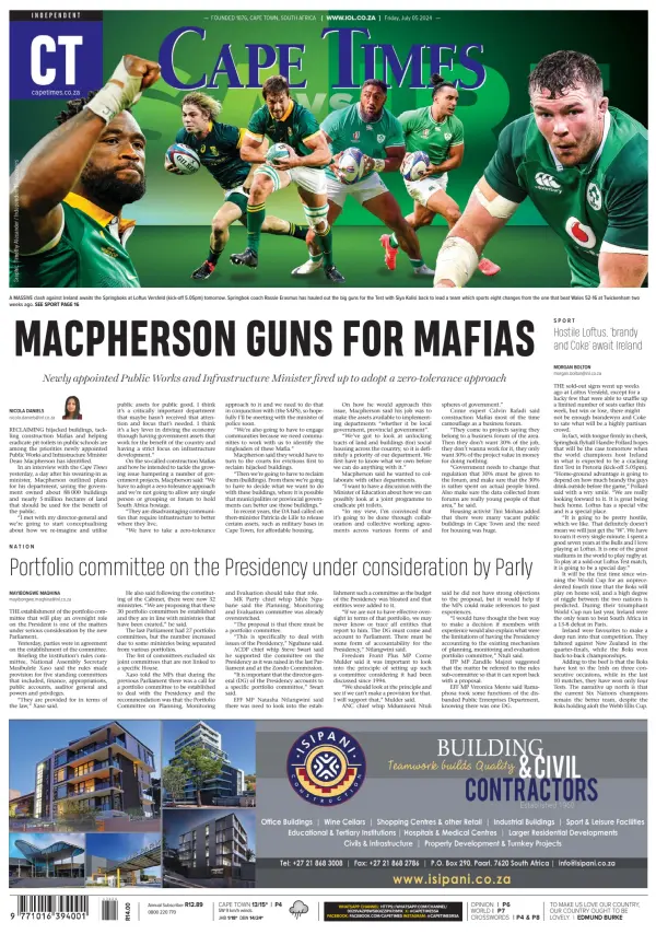Read full digital edition of Cape Times newspaper from South Africa