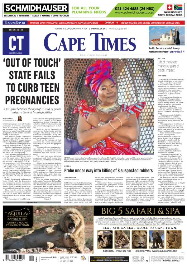 Read full digital edition of Cape Times newspaper from South Africa