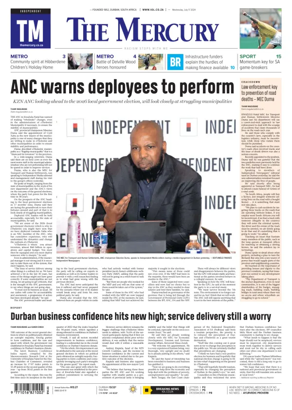 Read full digital edition of The Mercury newspaper from South Africa