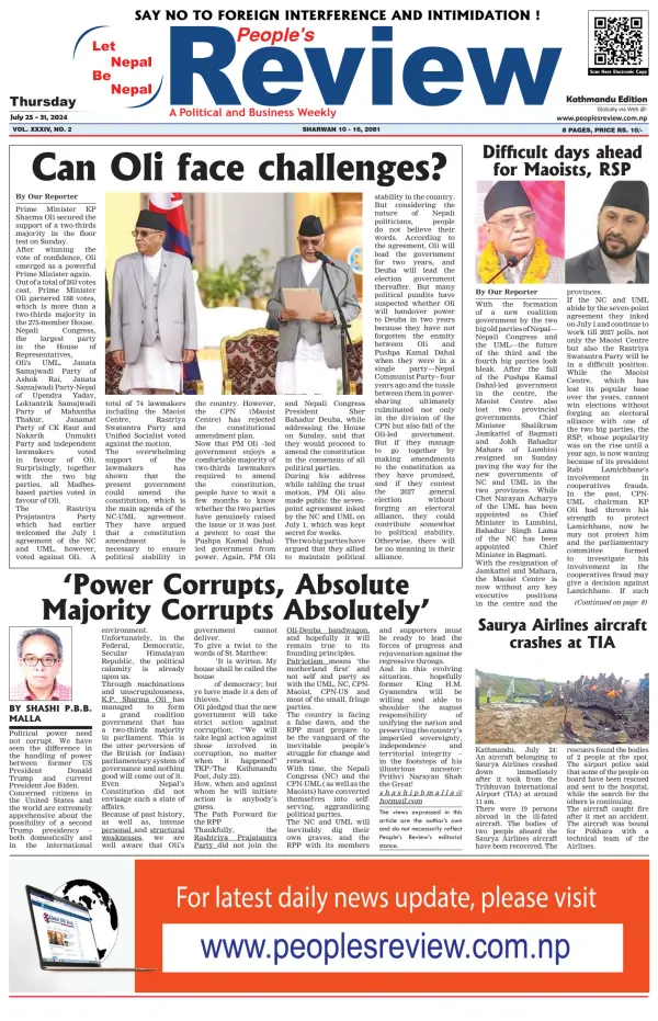 Read full digital edition of People's Review newspaper from Nepal