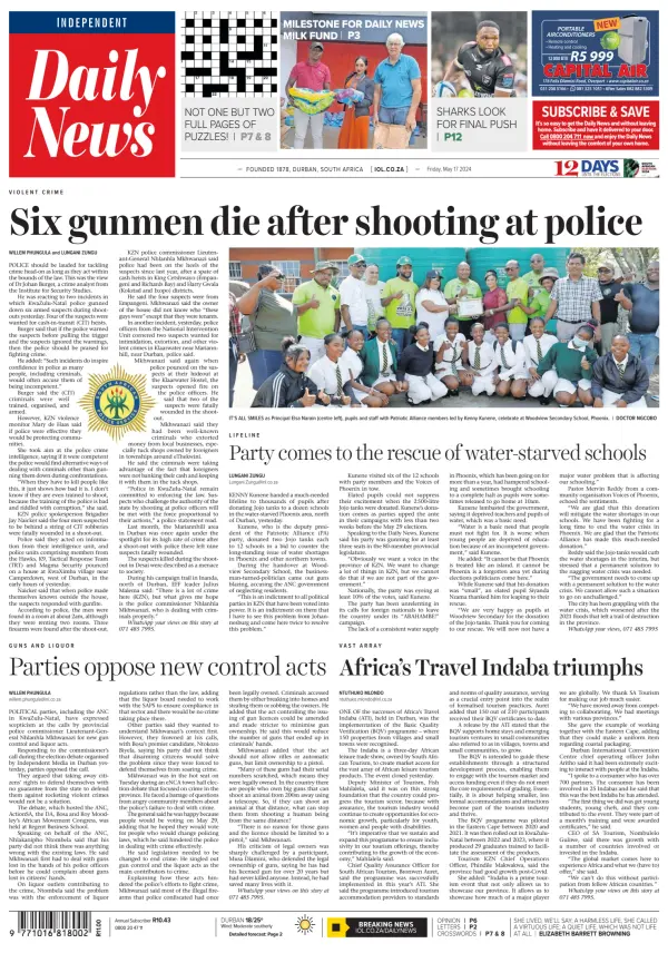Read full digital edition of Daily News (Durban) newspaper from South Africa