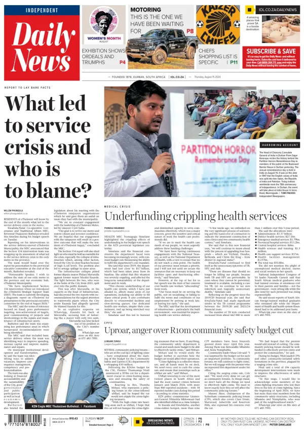 Read full digital edition of Daily News (Durban) newspaper from South Africa