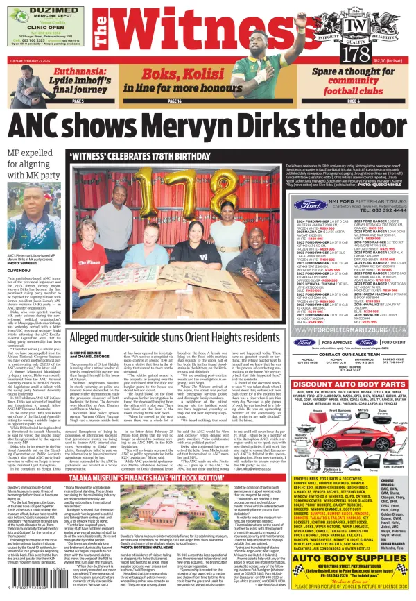 Read full digital edition of The Witness newspaper from South Africa