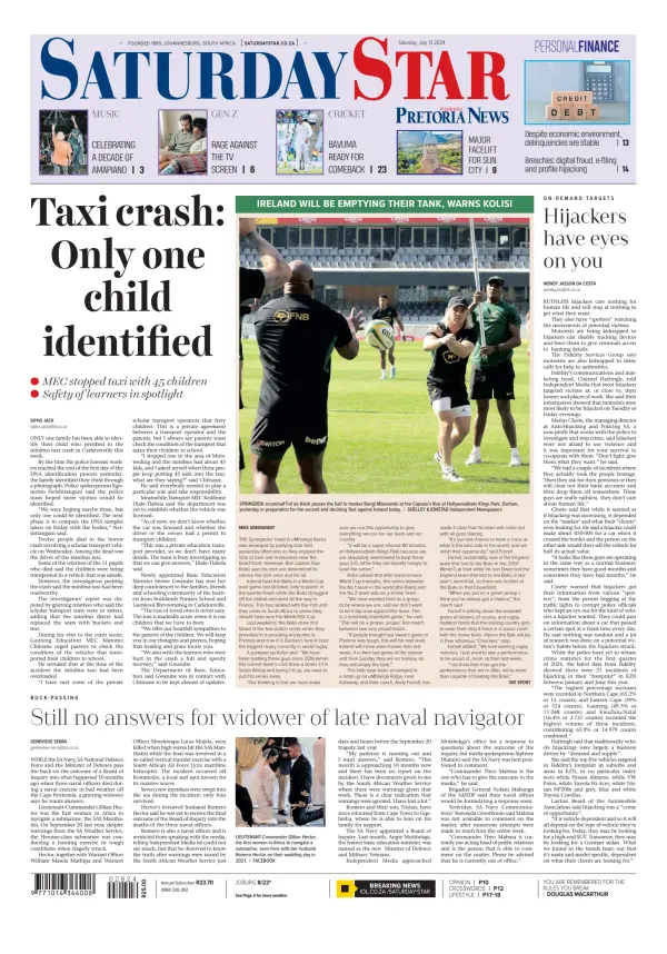 Read full digital edition of Saturday Star newspaper from South Africa