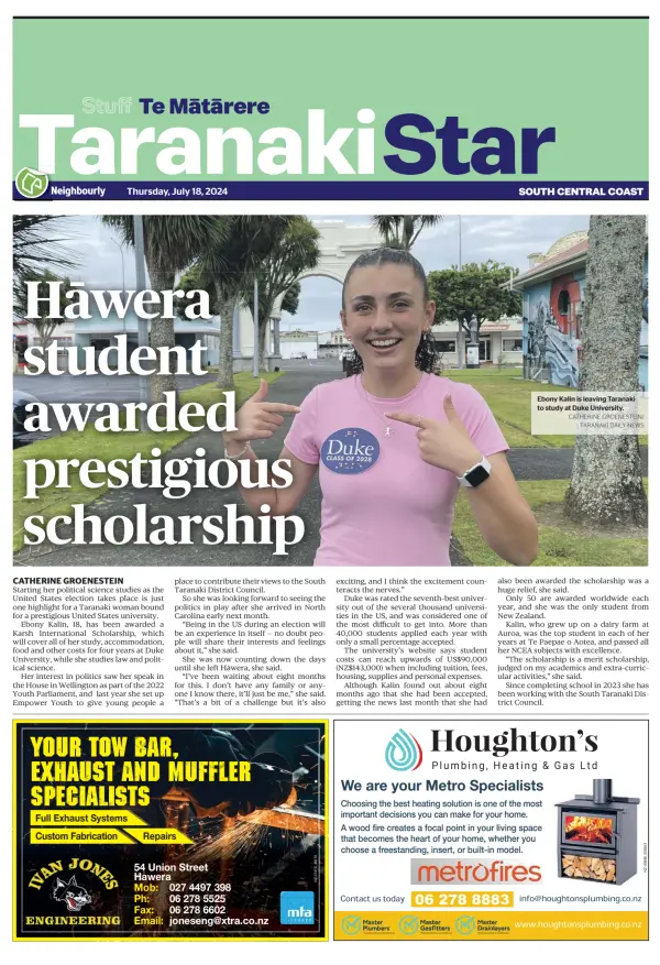 Read full digital edition of South Taranaki Star newspaper from New Zealand