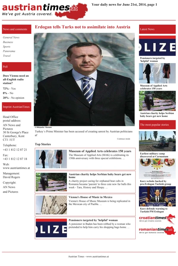 Read full digital edition of Austrian Times newspaper from Austria