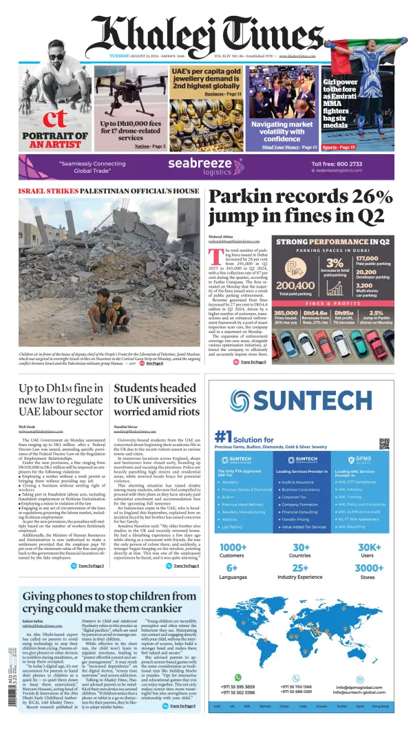 Read full digital edition of Khaleej Times newspaper from United Arab Emirates