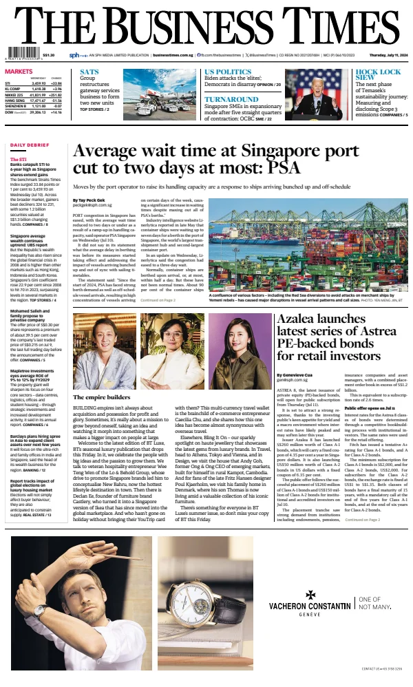 Read full digital edition of The Business Times newspaper from Singapore